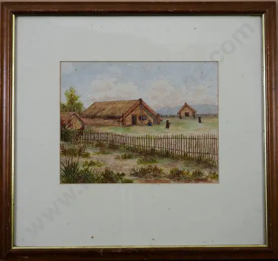 WEMYSS, A.S. (19th Century) - Native Village, King Country Image 1++