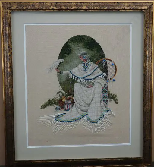 UNKNOWN - Woman holding Bird - Tapestry Image 1++