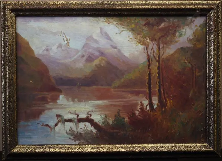 UNKNOWN Artist - Mountains with River and Trees Image 1++