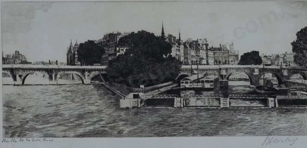 HORSLEY, John Callcott (1817-1903) - The Ile de la Cite, Paris Image 1++