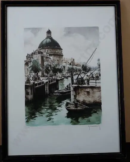 HEBBELINCK, Roger (1912-1987) - Canal Scene with Buildings Image 1++