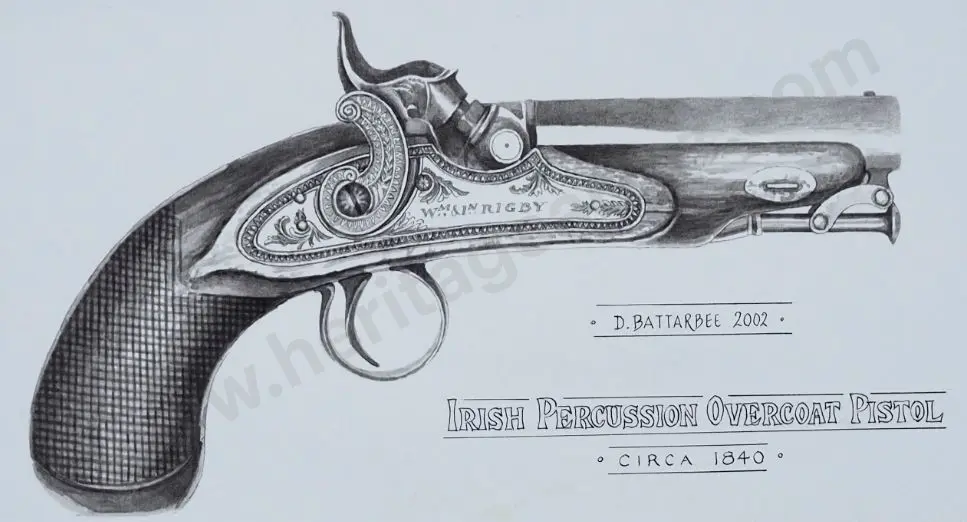 BATTARBEE, David (1939-) - Irish Percussion Overcoat Pistol Image 1++