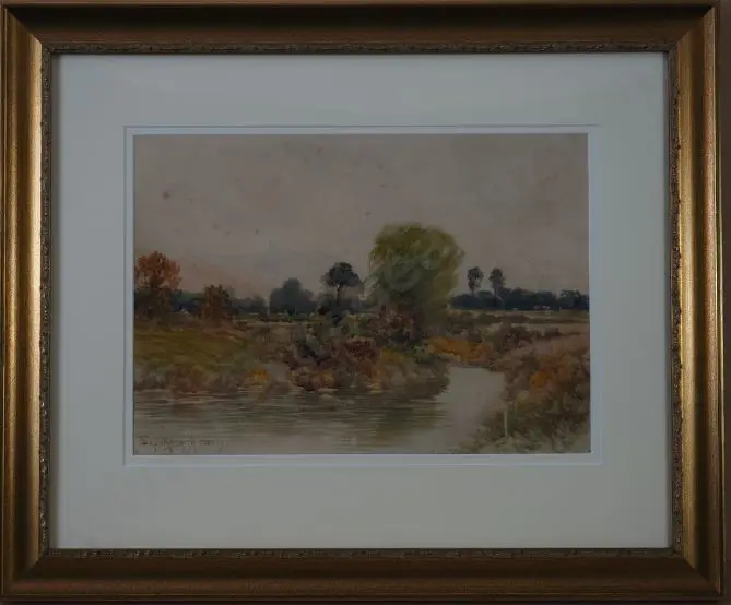 BROOKESMITH, Frank (1860-1932) - Autumn Scene with Stream Image 1++