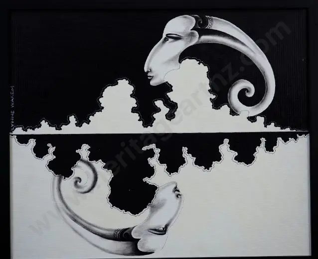 WAKEM, Lynne (c.2000-2020) - Untitled (Horned face) Image 1++