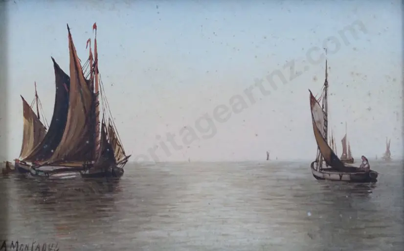 MONTAGUE, A. - Yachts at Sea Image 1++