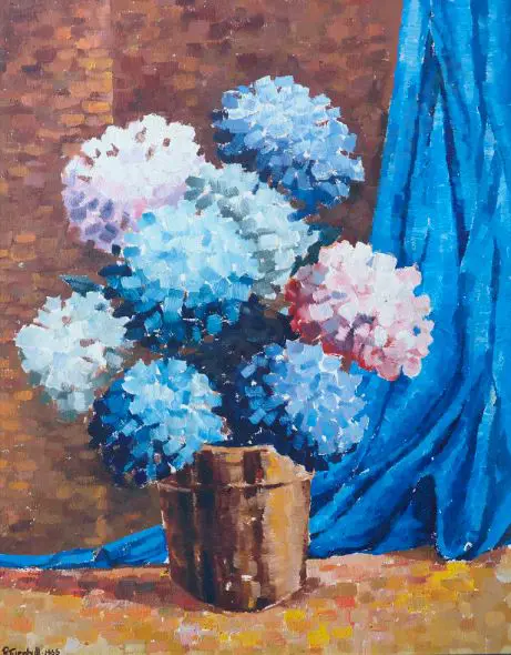TURNBULL, Rex - The Blue Drape with Vase of Flowers Image 1++