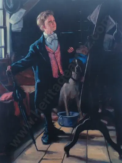 LEIGHTON -JONES, Barry (1932-) - Boy in Front of Mirror Image 1++