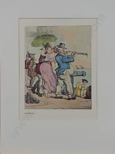 ROWLANDSON, Thomas (1756-1827) - Stolen Kisses - 1960s Reprint of 18th Century Erotic Drawing Image 1++