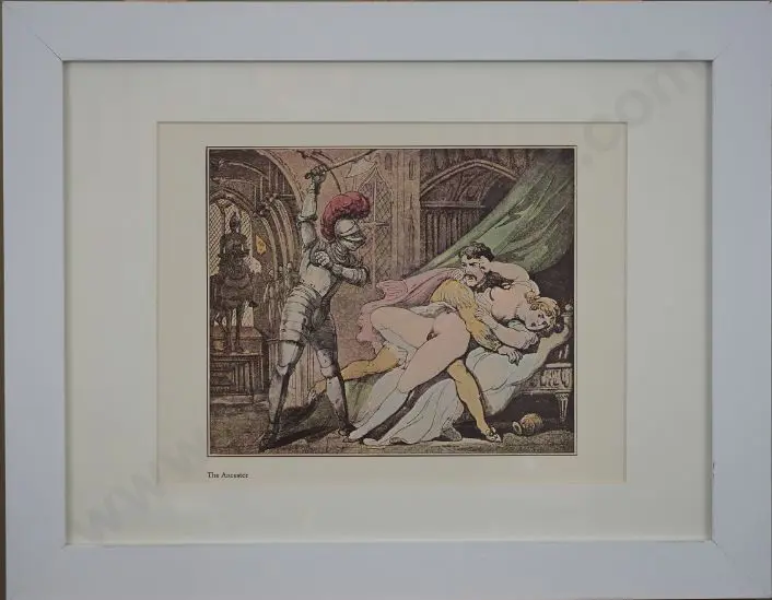 ROWLANDSON, Thomas (1756-1827) - The Ancestor - 1960s Reprint of 18th Century Erotic Drawing Image 1++
