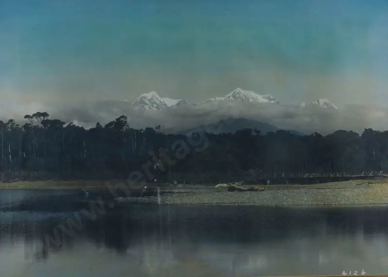 UNKNOWN Artist (A48) - Southern Alps - Handcoloured photo Image 1++