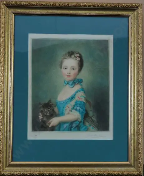 PERRONEAU, Jean Baptiste (1715-1783) - Girl with a Kitten Image 1++