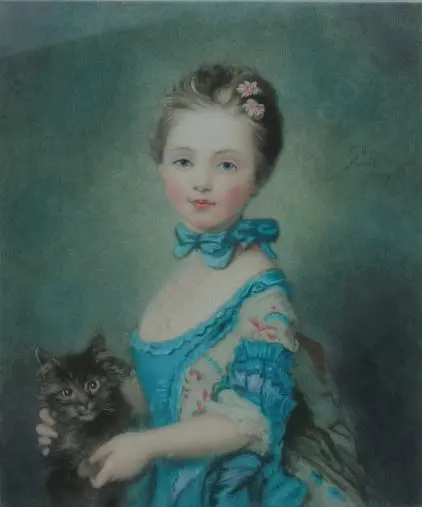 PERRONEAU, Jean Baptiste (1715-1783) - Girl with a Kitten Image 1++