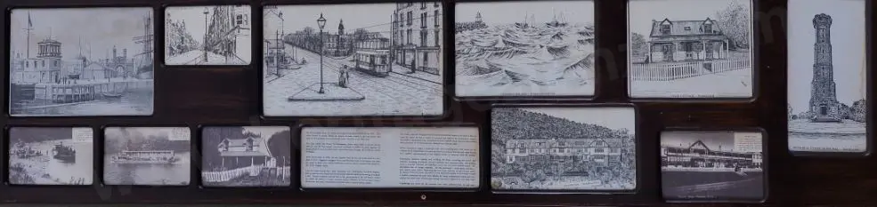 UNKNOWN - Whanganui - Montage of historic sketches of Wanganui and elsewhere Image 1++