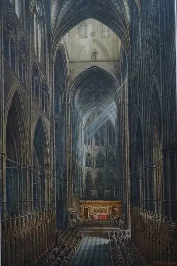 BERESFORD, Frank (1881-1967) - American Thanksgiving Day Service in Westminster Abbey 1944 Image 1++