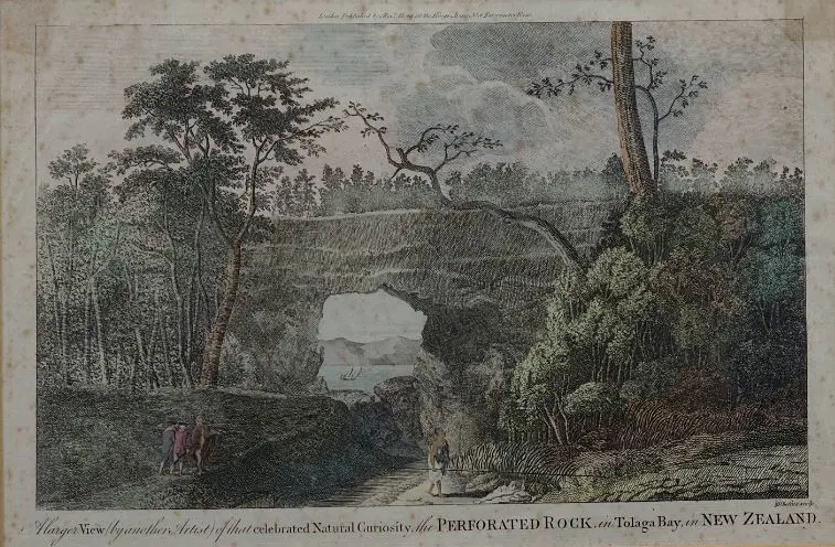 HOGG, Alexander (1756-1828) - Perforated Rock, Tolaga Bay (from Cook's Voyages), 1785 Image 1++
