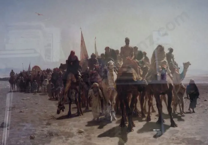 BELLY, Leon (1827-1877) - Pilgrims Going to Mecca Image 1++