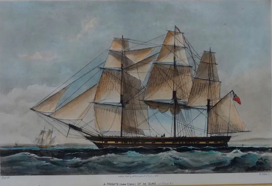 FIELDING, N. - Frigate - dated 1840 Image 1++