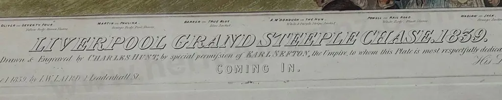 HUNT, Charles - Liverpool Grand Steeplechase 1839 Image 1++