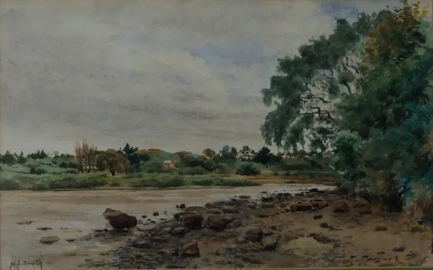 SMITH, M.J. (20th Cent.) - Auckland Harbour near Orakei c. 1920 Image 1++