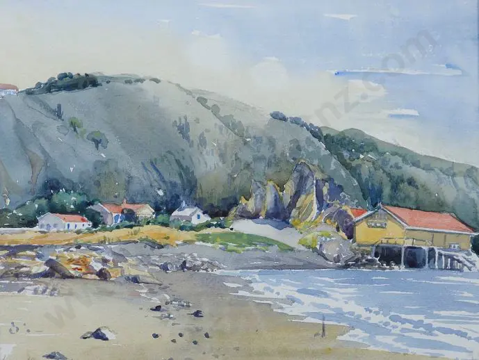 MAUNSELL, Julian (c.1915-1935) - Houses on Beach Image 1++