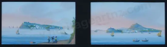 UNKNOWN - Harbour Scenes (Pair), Italy, 19th Cent. Image 1++