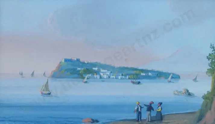 UNKNOWN - Harbour Scenes (Pair), Italy, 19th Cent. Image 1++