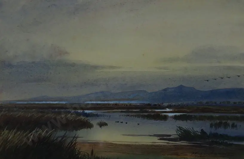 RICHARDSON, Henry Hughes (1882-1964) - Marsh Landscape Image 1++