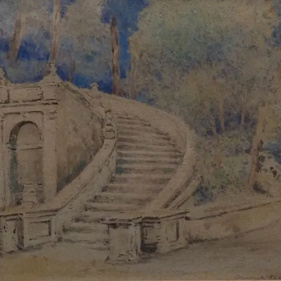 BARTON, Cranleigh (1890-1975) - Winding Steps with Trees