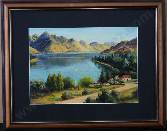 SPINK, George Gold (1889-1962) - Southern Lakes with Houses Image 1++