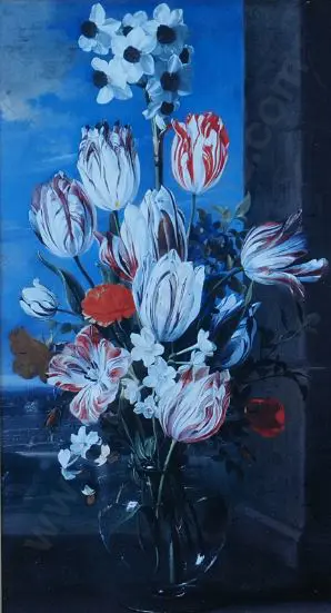 UNKNOWN - Floral Arrangement with Vase Image 1++
