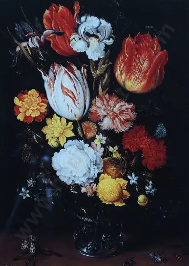 UNKNOWN - Floral Arrangement with Vase Image 1++