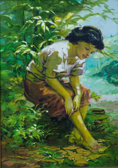 UNKNOWN - Girl by Pond Image 1++