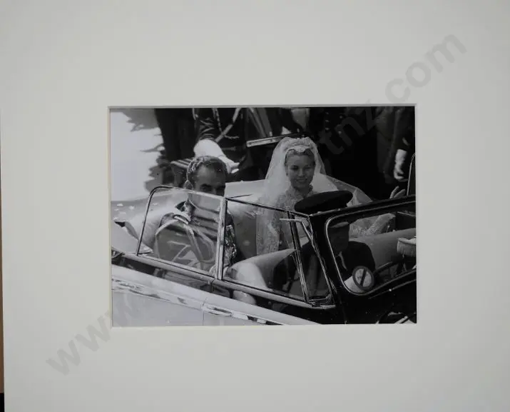 POPPER, Paul (1904-1977) - Princess Grace & Prince Rainier being driven in Monaco after Wedding Image 1++
