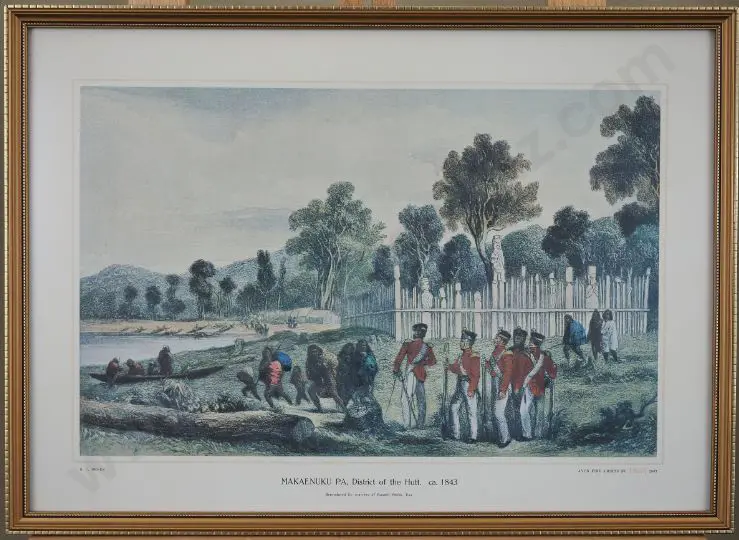 BREES, Samuel Charles (1810-1865) - Makaenuku Pa, Hutt District (1843) & Barrett's Hotel, Wellington (1843) Image 1++