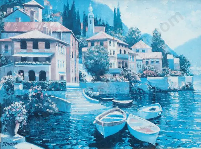 BEHRENS, Howard (1933-2014) - Behrens Village, Lake Como Image 1++