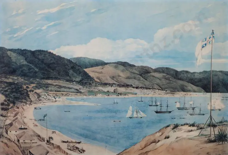 HEAPHY, Charles (1822-1881) - Lambton Harbour and Wellington, April 1841 Image 1++