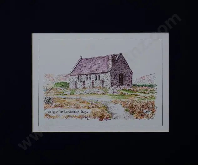 BATTARBEE, David (1939-) - Tekapo, Church of the Good Shepherd Image 1++