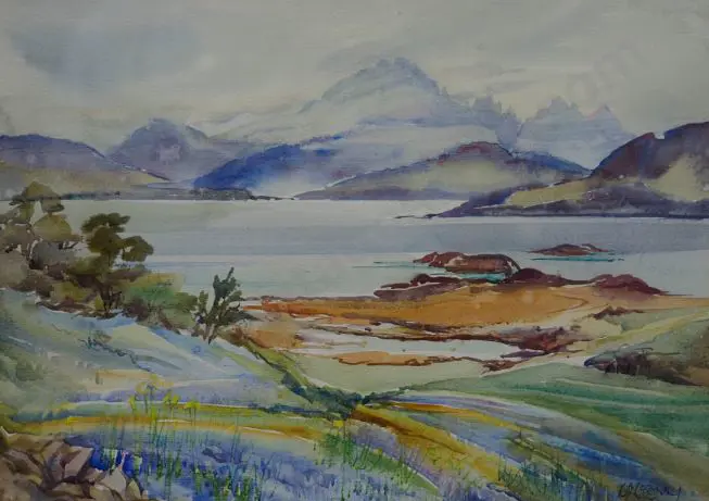 McCONNEY, O. - Bluebells and Blaven from Ord - Skye Image 1++