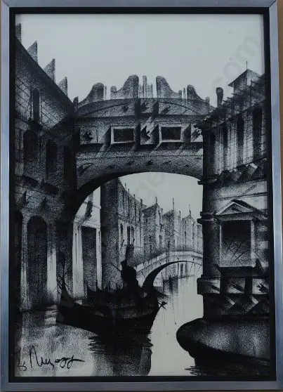 UNKNOWN - Venetian Canal with Gondola Image 1++