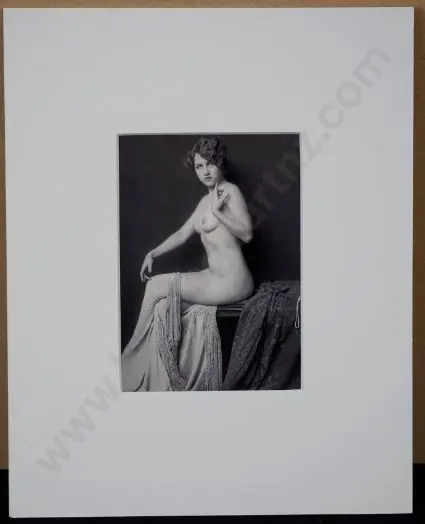 UNKNOWN - Semi-naked Lady in Pose  - Sepia toned c.1920 Image 1++