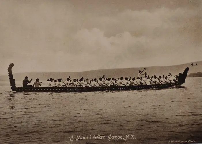 WINKELMANN, Henry (1860-1931) - A Maori War Canoe, c.1910 Image 1++
