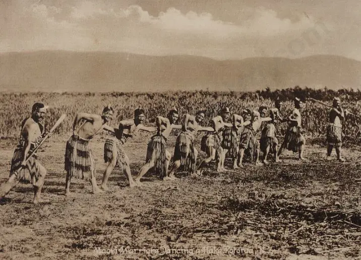 UNKNOWN - Maori Warriors Dancing a Haka, Rotorua, c.1910 Image 1++