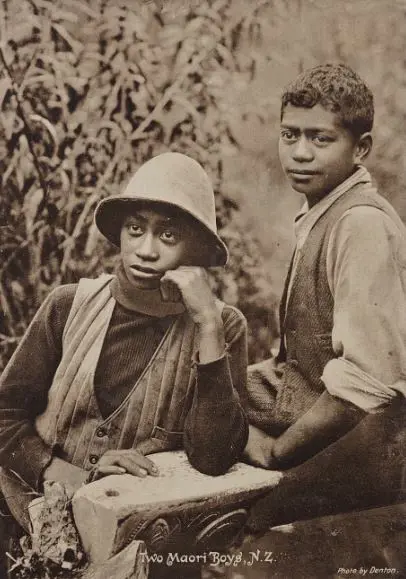DENTON, Frank (1869-1963) - Two Maori Boys, c.1910 Image 1++