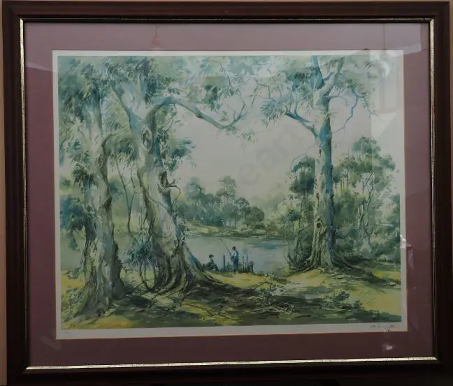 PROUT, Anthony A. (1946-) - Two Fisherman at Lake Image 1++