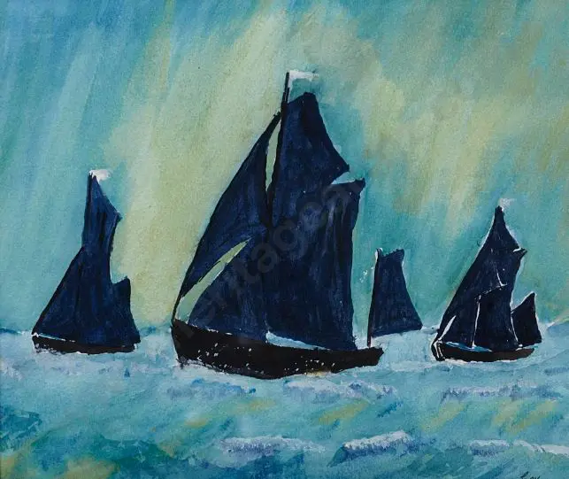 E.W. - Three boats at sea Image 1++