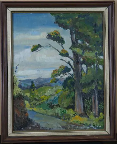 JEFFRIES, Innis (1913-1991) - Rural Scene with Kauri Trees Image 1++