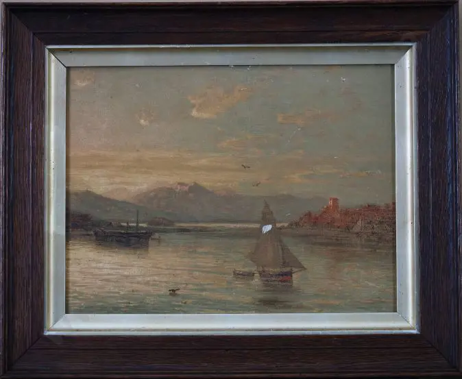 UNKNOWN - Estuary with Small Castle Image 1++