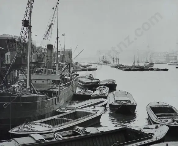UNKNOWN Photographer (A50) - Thames Barges at London Wharf c.1910 Image 1++