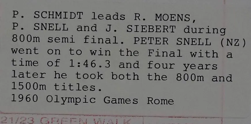 ASSOCIATED SPORTS Photography - Peter Snell in 800m semi-final, Rome Olympics, 1960 Image 1++