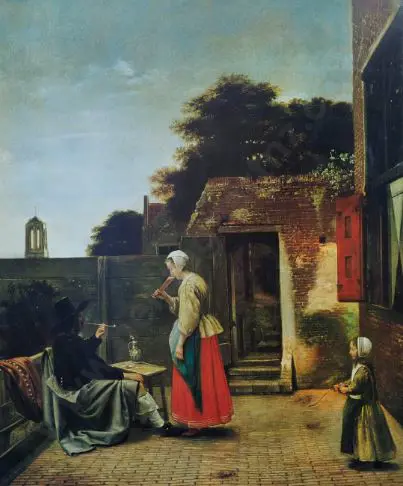 HOOCH, Peter de (1629-1688) - Courtyard at Delft Image 1++